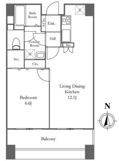 リバーシティ21イーストタワーズ2　3809号室　間取り