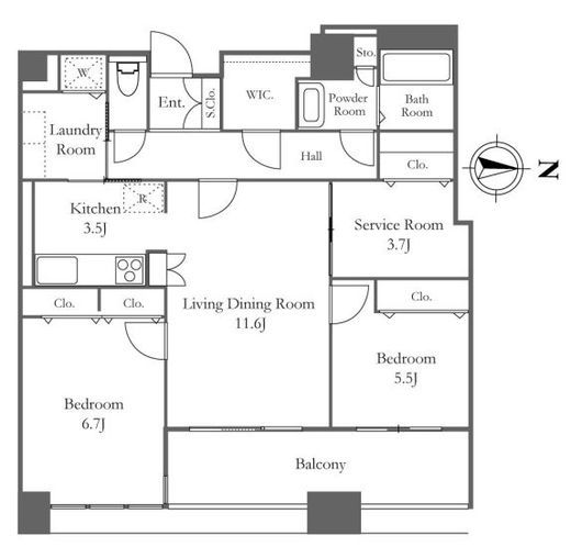 リバーシティ21イーストタワーズ2　4102号室　間取り