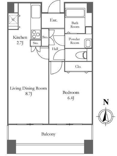 リバーシティ21イーストタワーズ2　708号室　間取り