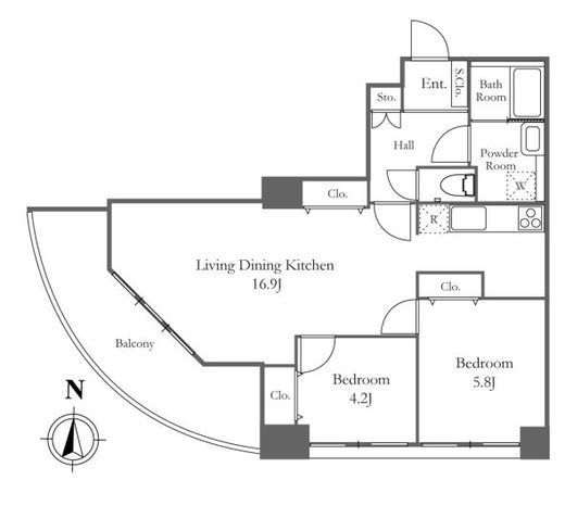 リバーシティ21イーストタワーズ2　3910号室　間取り