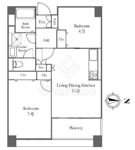 リバーシティ21イーストタワーズ2　704号室　間取り