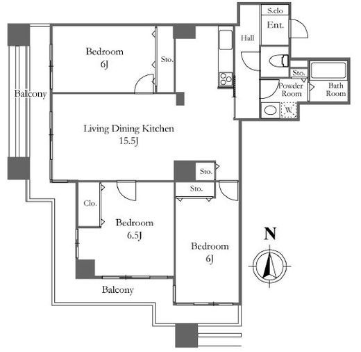 リバーシティ21イーストタワーズ　10-2409号室　間取り