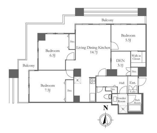 リバーシティ21イーストタワーズ　10-2813号室　間取り