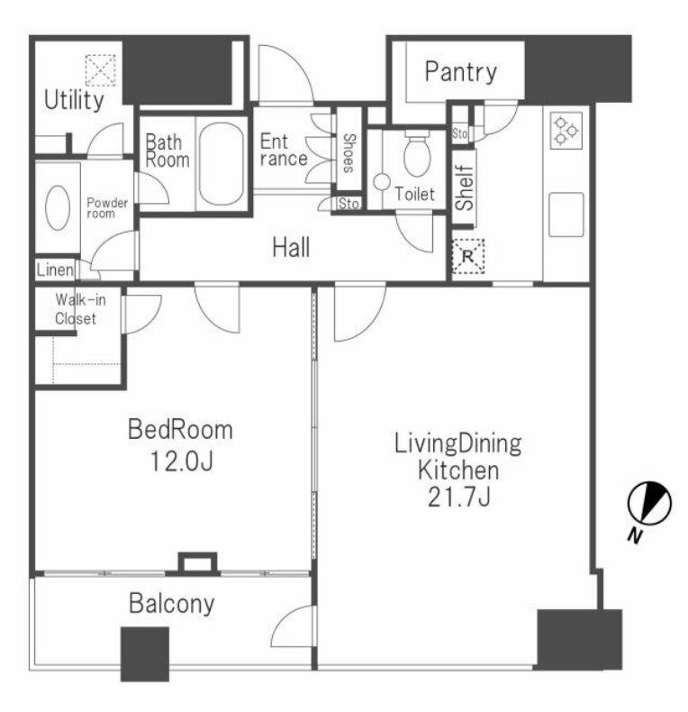 赤坂タワーレジデンス Top of the Hill　3911号室　間取り