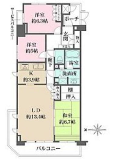 赤坂アパートメント　301号室　間取り