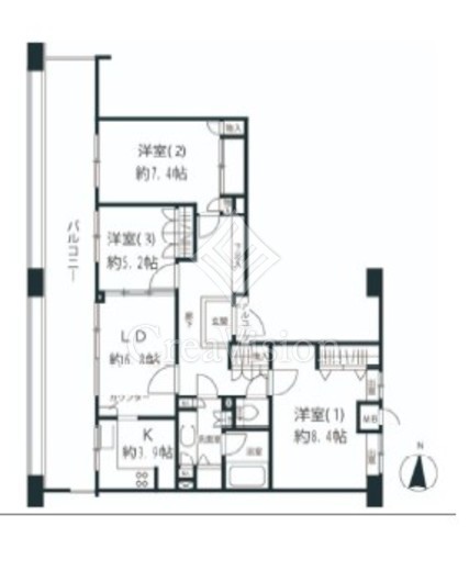 赤坂アパートメント　407号室　間取り