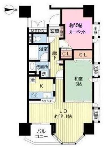 ライオンズマンション高輪　605号室　間取り