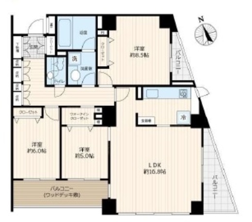 グラツィオーソ神楽坂イースト　602号室　間取り