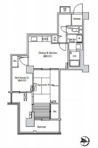 トリニティー芝浦　807号室　間取り