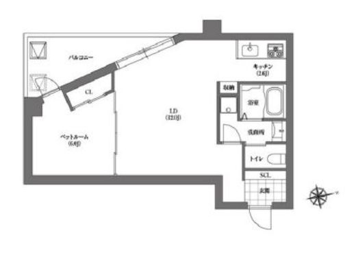 アスプライム千代田富士見　203号室　間取り