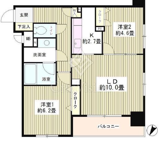 コンフィール日本橋アクアシティ　405号室　間取り