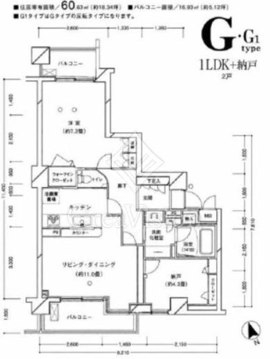 サンクタス元麻布　1F1号室　間取り