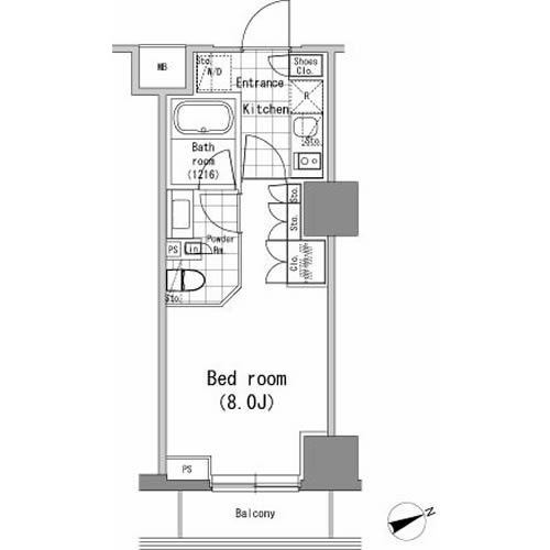 パークハビオ新橋　406号室　間取り