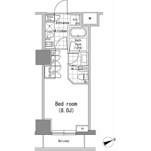 パークハビオ新橋　807号室　間取り