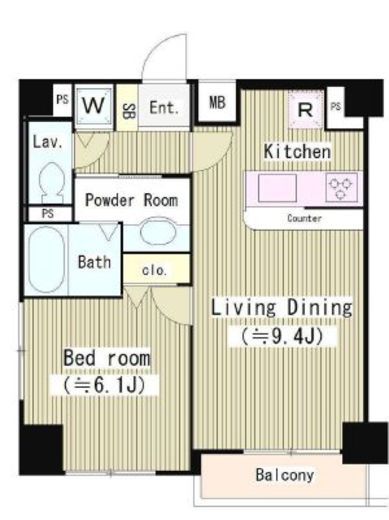メインステージ日本橋人形町　1201号室　間取り
