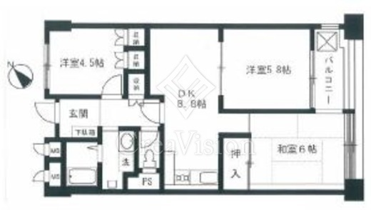 飯田橋セントラルプラザ　1208号室　間取り