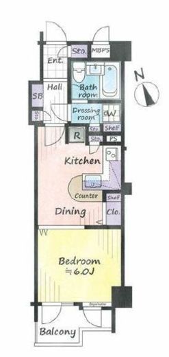 ライオンズマンション広尾南　2F2号室　間取り