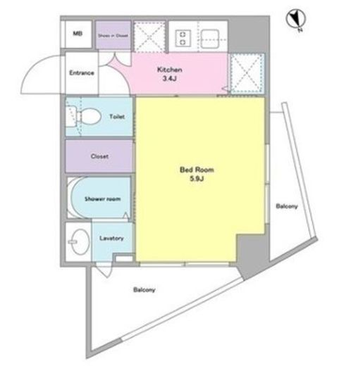 エル・フローラ常磐松　503号室　間取り