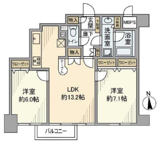 日神パレステージ西麻布　1002号室　間取り