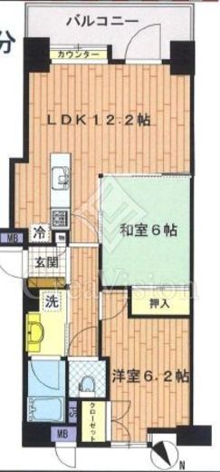 イトーピア三田　2F2号室　間取り