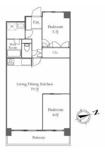 三田ナショナルコート　10F1号室　間取り