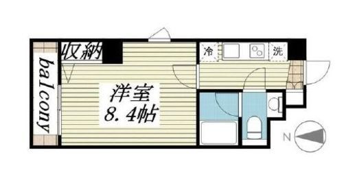 K・HIROO　801号室　間取り