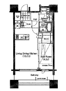 コンフォリア笹塚　1204号室　間取り