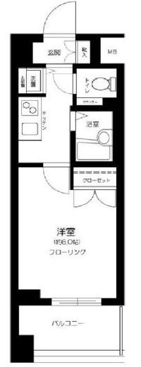 メインステージ麻布十番2　603号室　間取り
