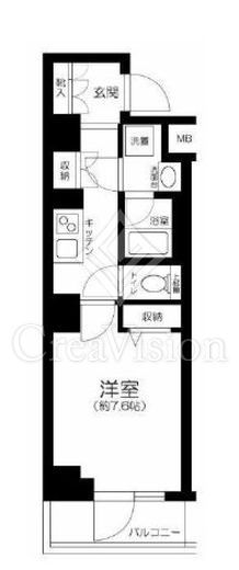 メインステージ千代田岩本町コモデ　8F3号室　間取り