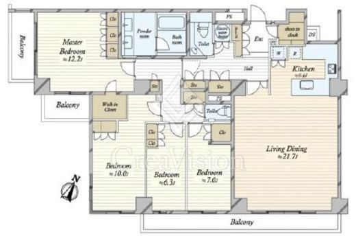 一番町18パークマンション　402号室　間取り