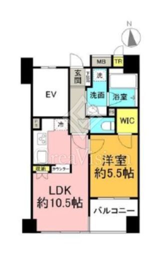 コスモ麻布十番　202号室　間取り