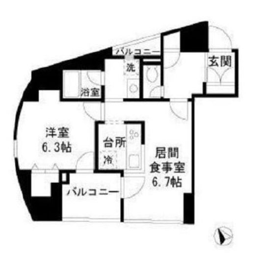 セルクル落合　1401号室　間取り