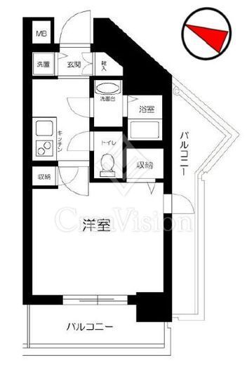メゾン・ド・ヴィレ渋谷　1101号室　間取り