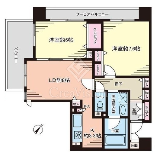 セザール小伝馬町　401号室　間取り
