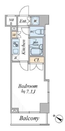 パレステュディオ新宿パークサイド　814号室　間取り
