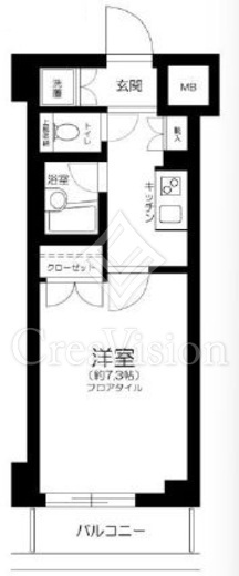 パレステュディオ新宿パークサイド　423号室　間取り