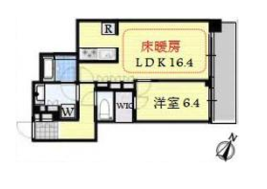 クロスエアタワー　33F号室　間取り