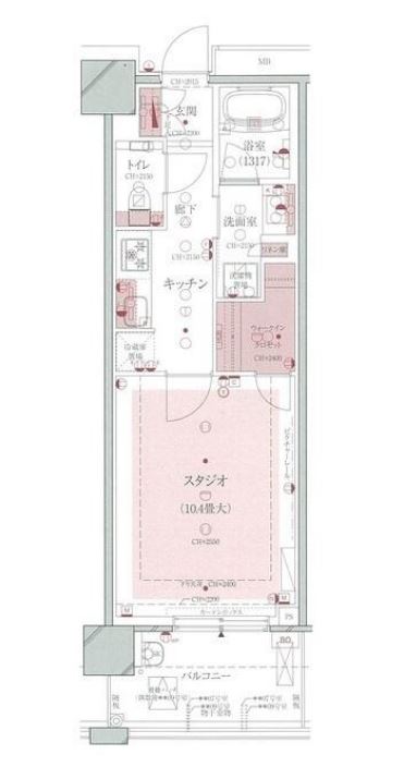 クロスエアタワー　14F号室　間取り