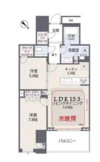 クロスエアタワー　19F2号室　間取り