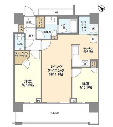 クロスエアタワー　2615号室　間取り