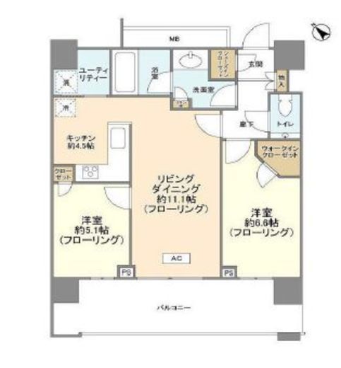 クロスエアタワー　2719号室　間取り