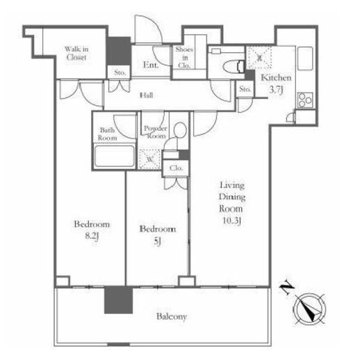 クロスエアタワー　30F3号室　間取り