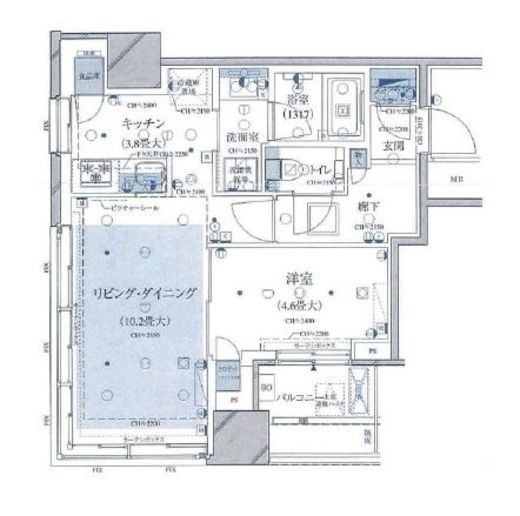 クロスエアタワー　504号室　間取り