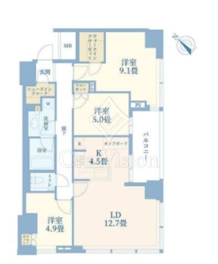 クロスエアタワー　1916号室　間取り