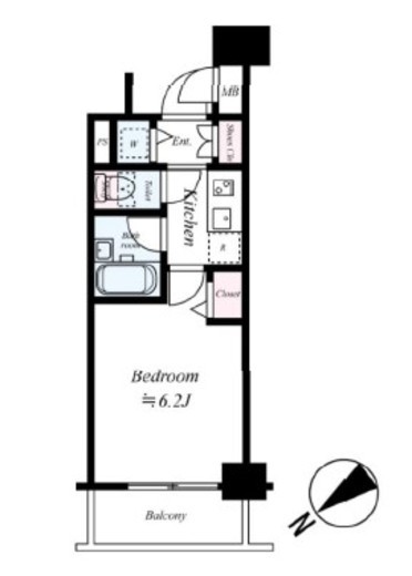 パレステュディオ白金高輪　602号室　間取り