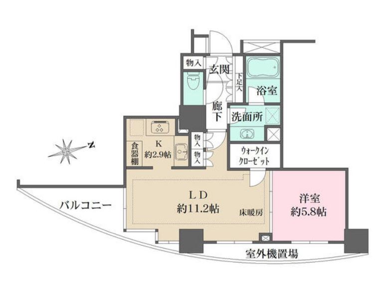 ドレッセ目黒インプレスタワー　406号室　間取り