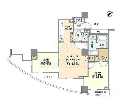ドレッセ目黒インプレスタワー　1305号室　間取り