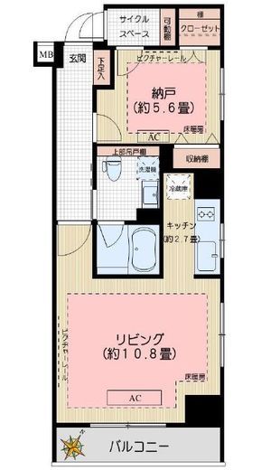 日本橋室町デュープレックスポーション　703号室　間取り