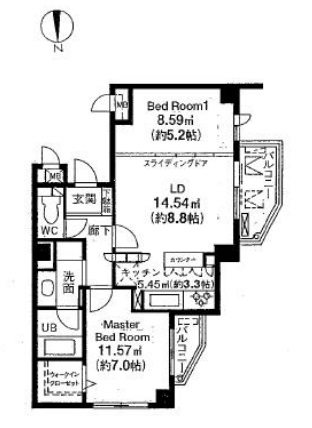 アパートメンツ東山　212号室　間取り