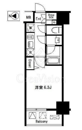 コンシェリア新宿イースト　3F2号室　間取り